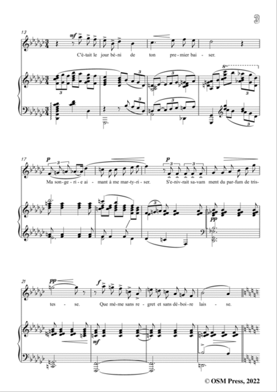Debussy-Apparition,in E Major,CD 57;L.53,for Voice and Piano Voice Solo scores gallery preview page 5