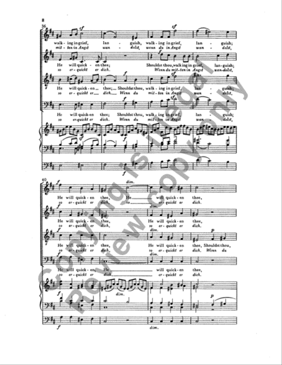 Elijah: He Watching over Israel (Siehe der Hueter Israels) 4-Part scores gallery preview page 7
