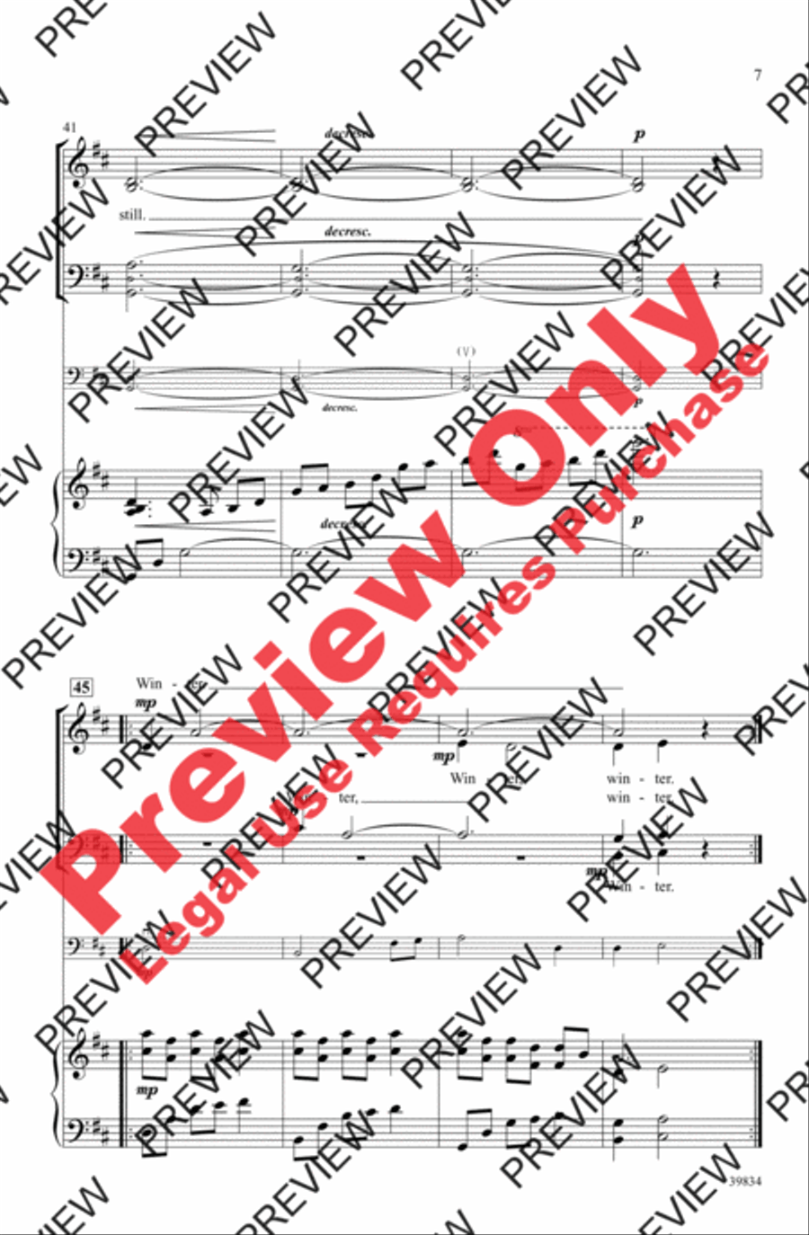 Under Winter Moon 4-Part scores gallery preview page 18
