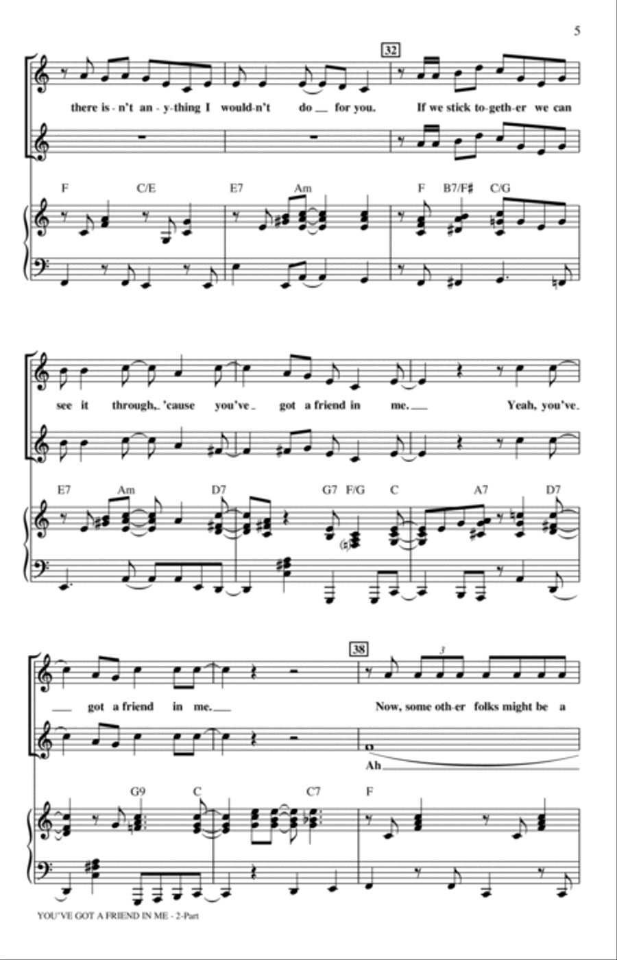You've Got A Friend In Me (from Toy Story) (arr. Mac Huff) 2-Part scores gallery preview page 4