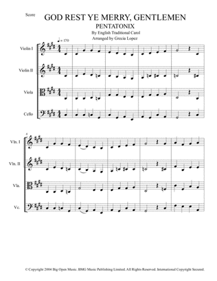 God Rest Ye Merry, Gentlemen - Pentatonix - Strings Quartet