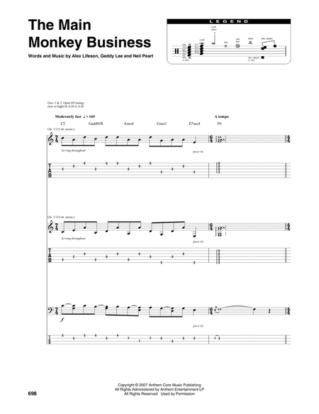 The Main Monkey Business by Rush Guitar - Digital Sheet Music