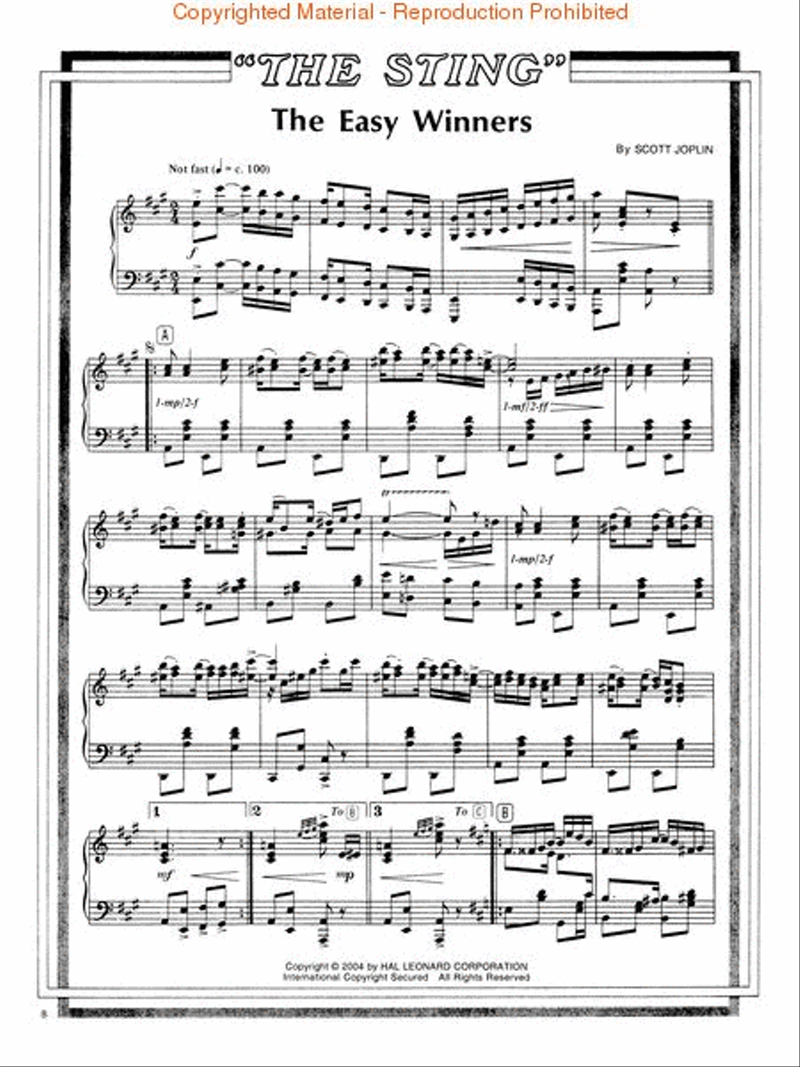 The Sting The Sting Piano Solo scores gallery preview page 3