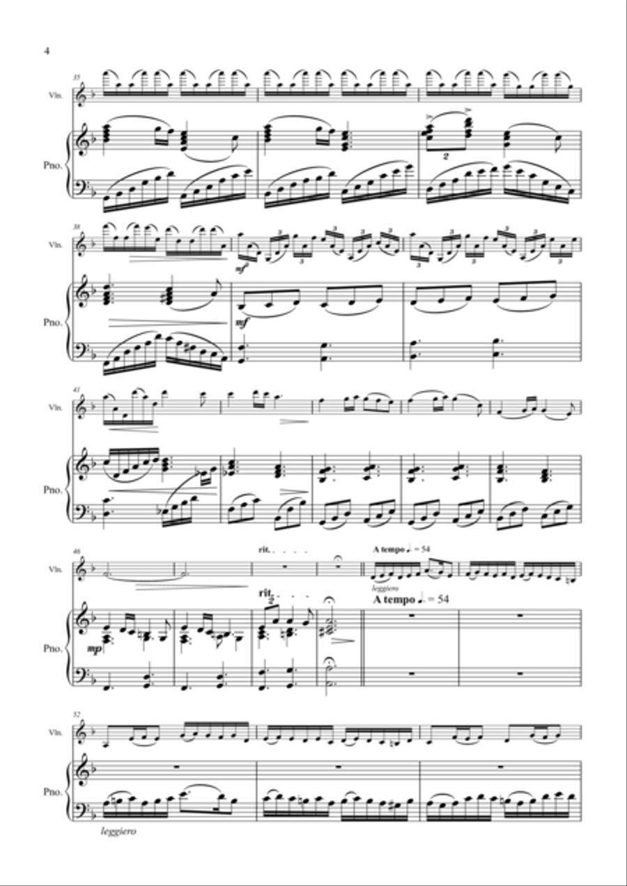Introduction and Fugue in d-minor (violin and piano) Small Ensemble scores gallery preview page 4