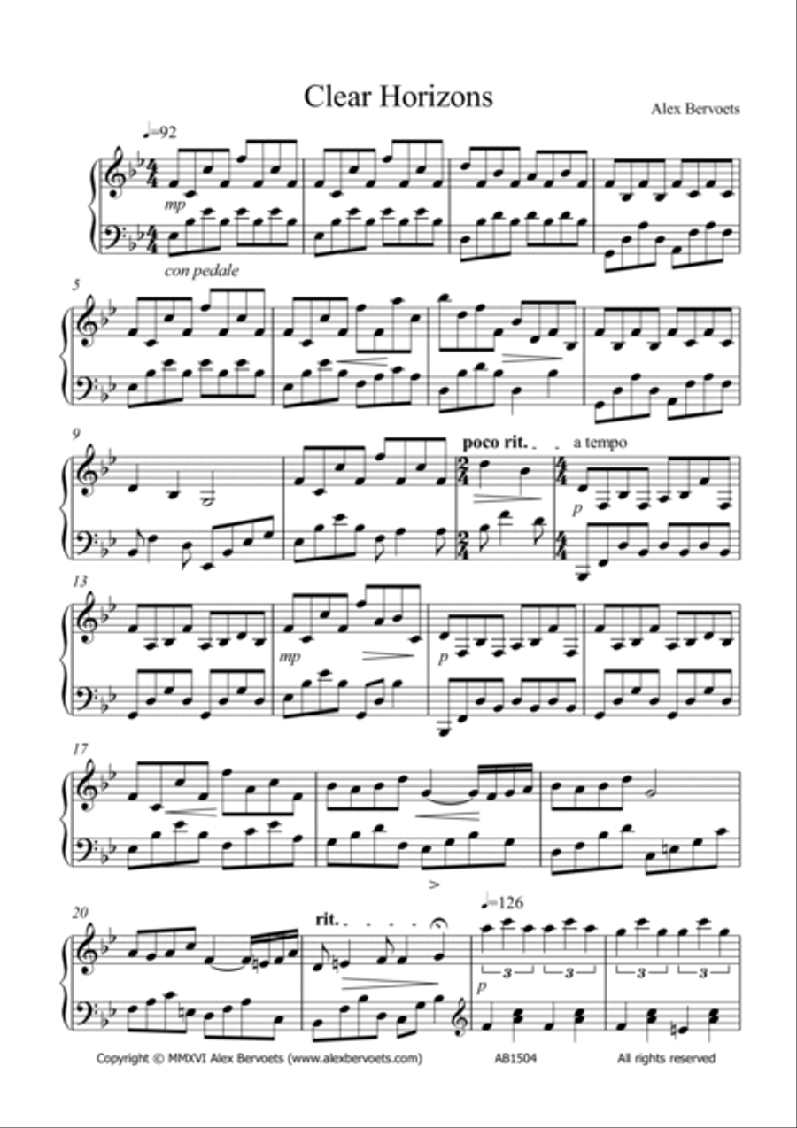 Clear Horizons Piano Solo scores gallery preview page 2