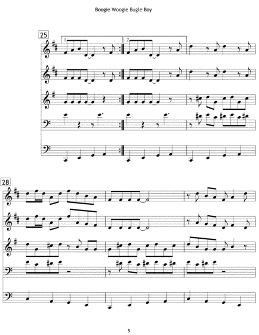 Boogie Woogie Bugle Boy School and Community scores gallery preview page 5