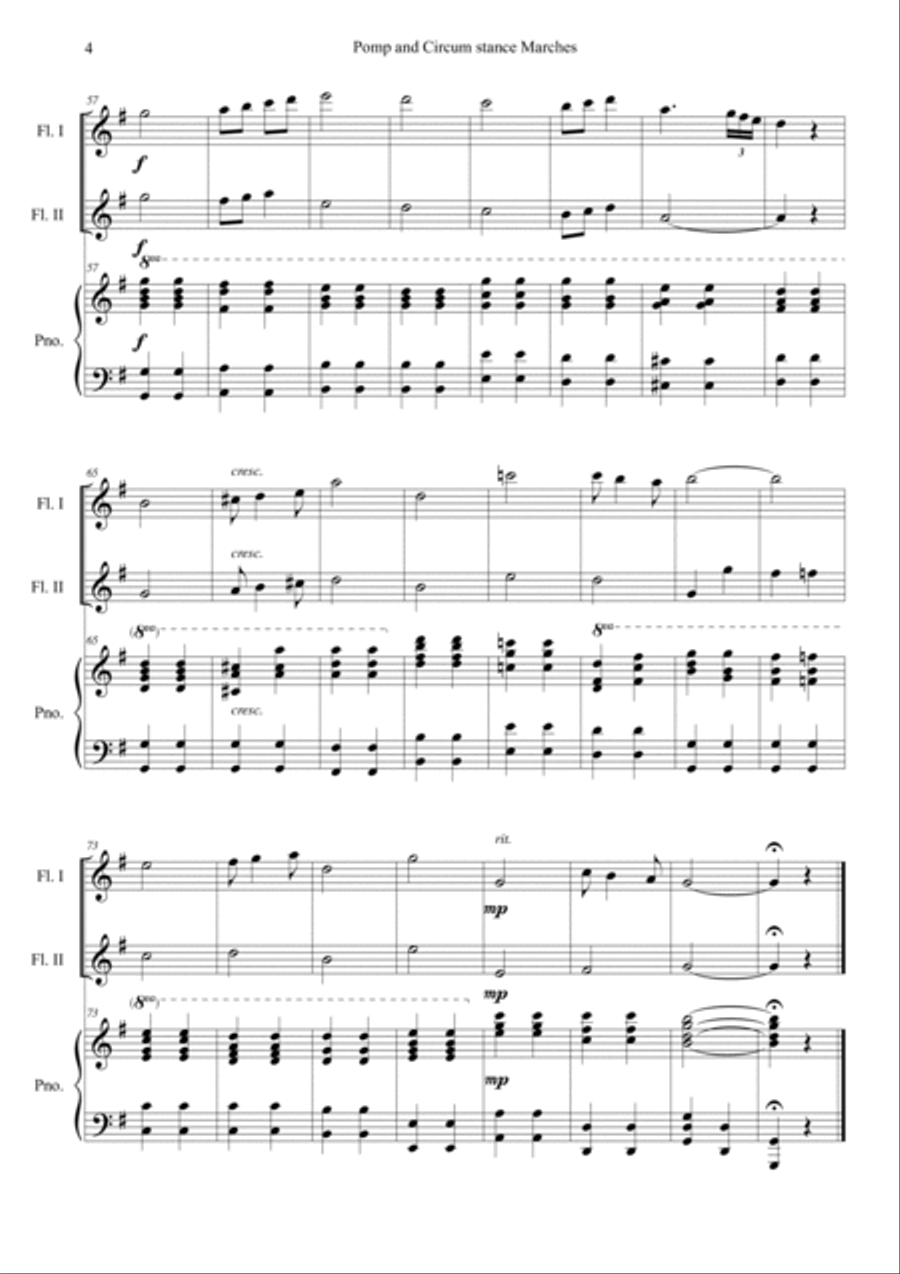 Pomp and Circumstance Marches Op.39 Flute Duet scores gallery preview page 4