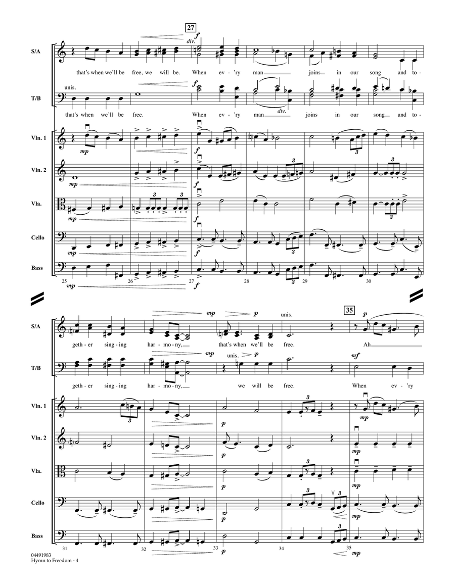 Hymn to Freedom - Conductor Score (Full Score) Choir scores gallery preview page 4
