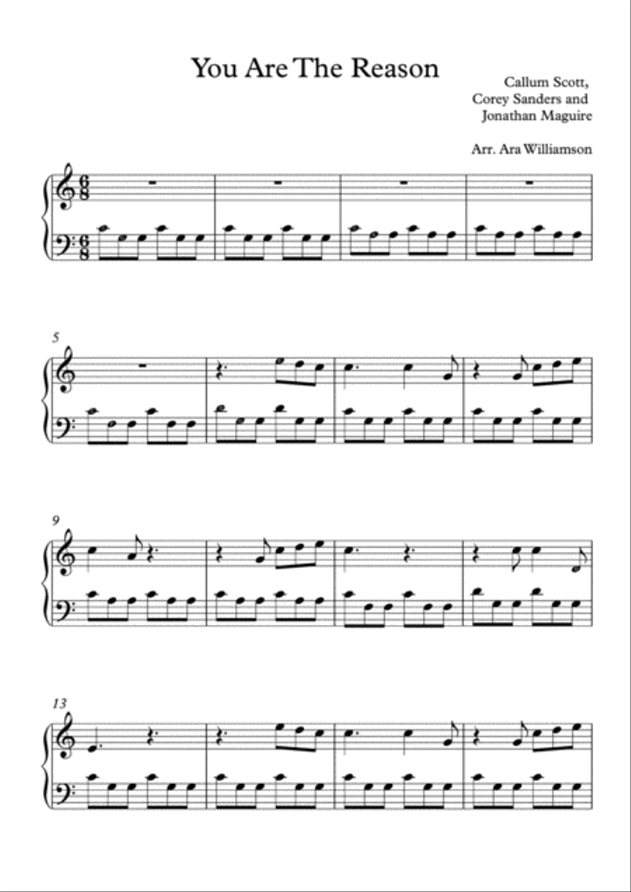 You Are The Reason You Are The Reason Small Ensemble scores gallery preview page 1