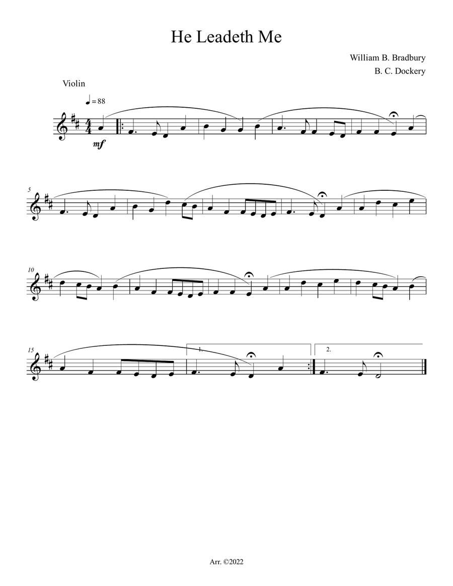 He Leadeth Me (Violin and Cello Duet with Piano Accompaniment) Piano Trio scores gallery preview page 3