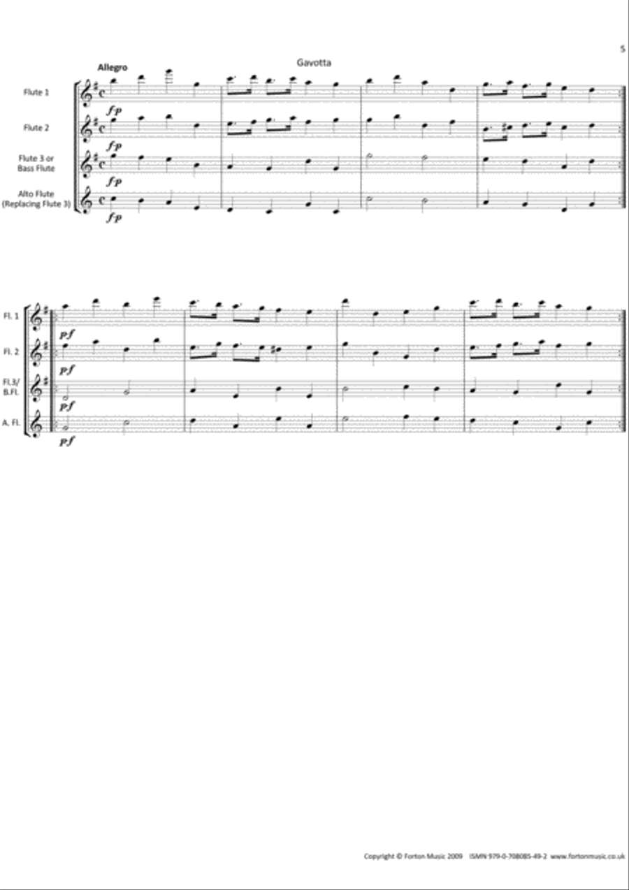 Trio Sonatas Op 2 nos 1-4 Flute scores gallery preview page 5