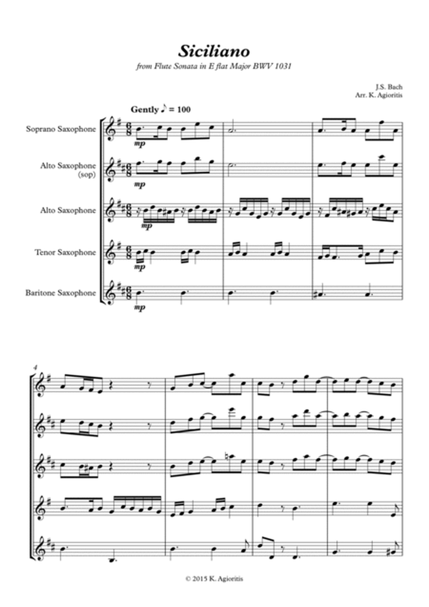 Siciliano - for Saxophone Quartet image number null