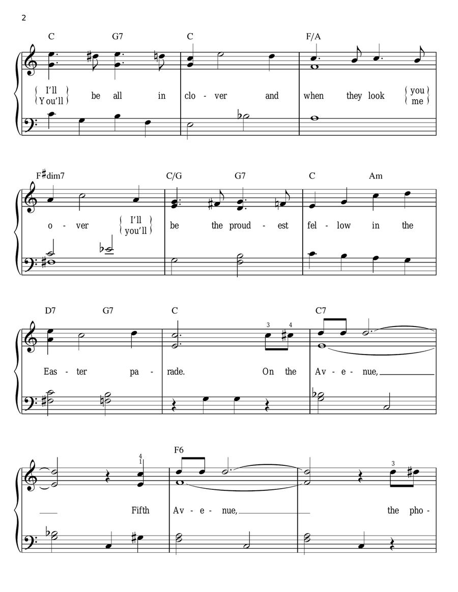 Easter Parade Easy Piano scores gallery preview page 2