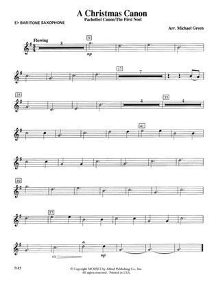 A Christmas Canon (Pachelbel Canon / The First Noel): E-flat Baritone Saxophone