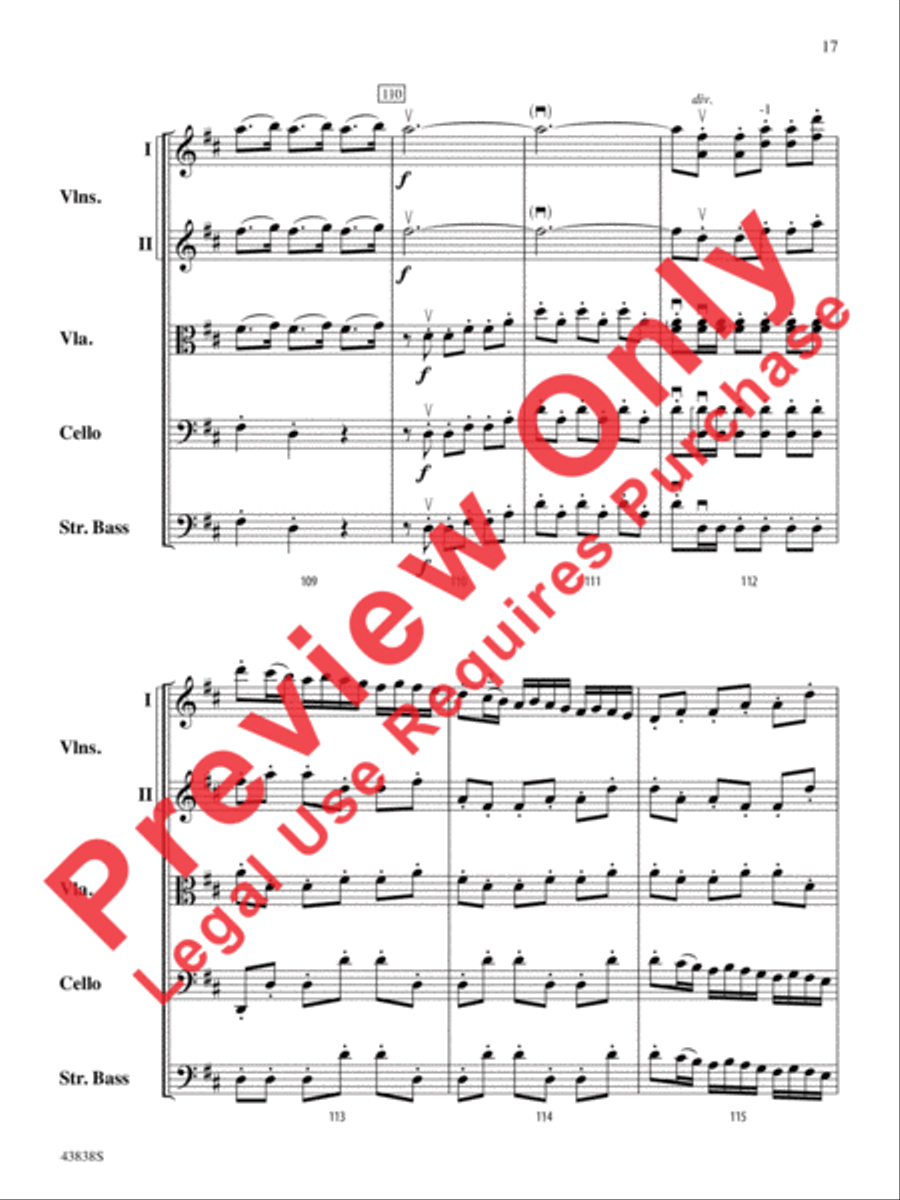 Royal Fireworks Overture String Orchestra scores gallery preview page 18