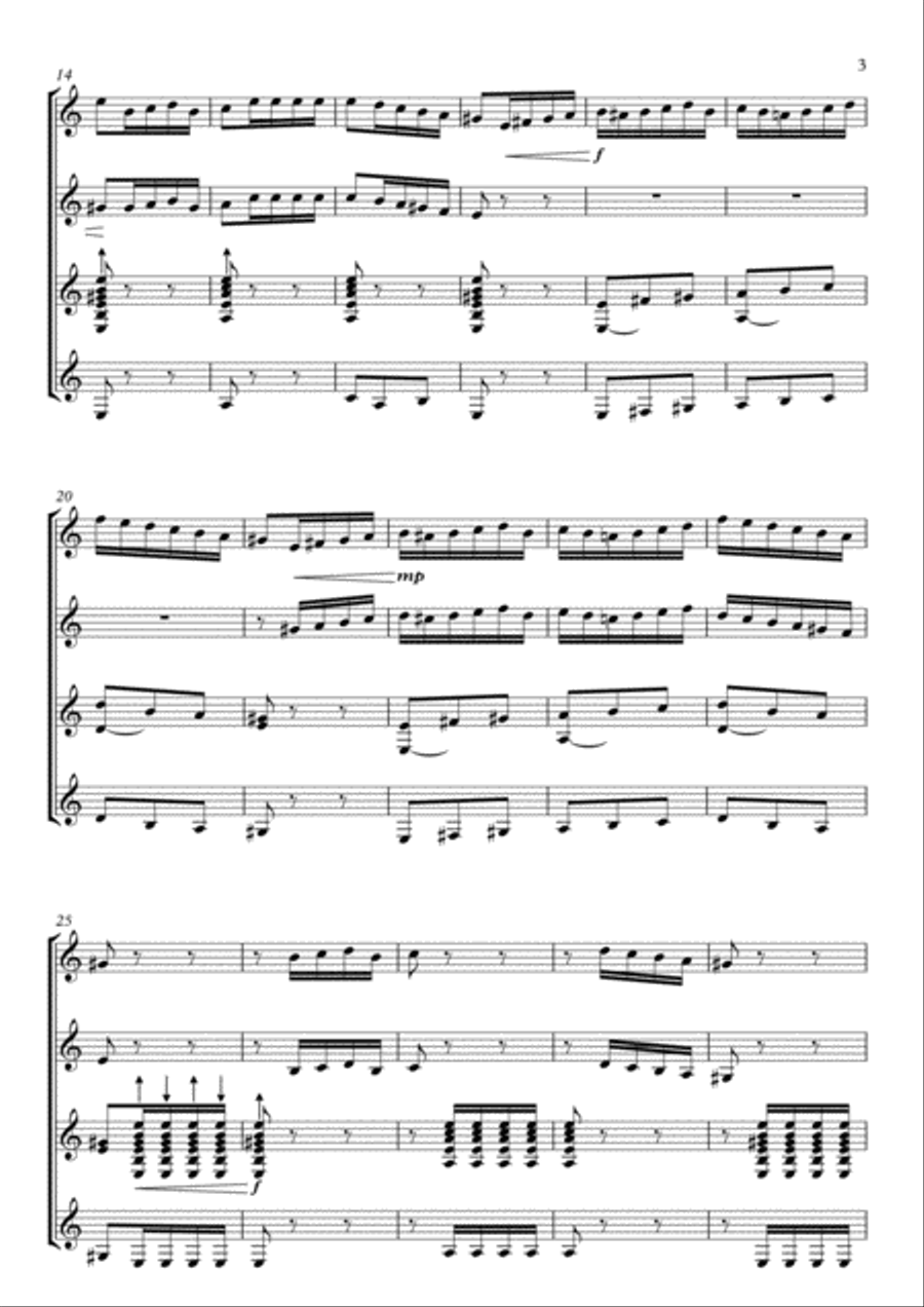 El Vito (guitar ensemble) - Score Only Guitar Ensemble scores gallery preview page 3