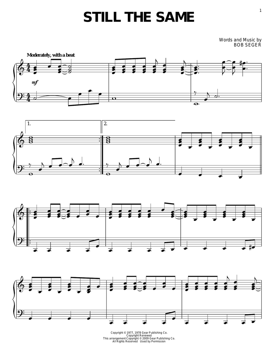 Still The Same Still The Same Piano Solo scores gallery preview page 1