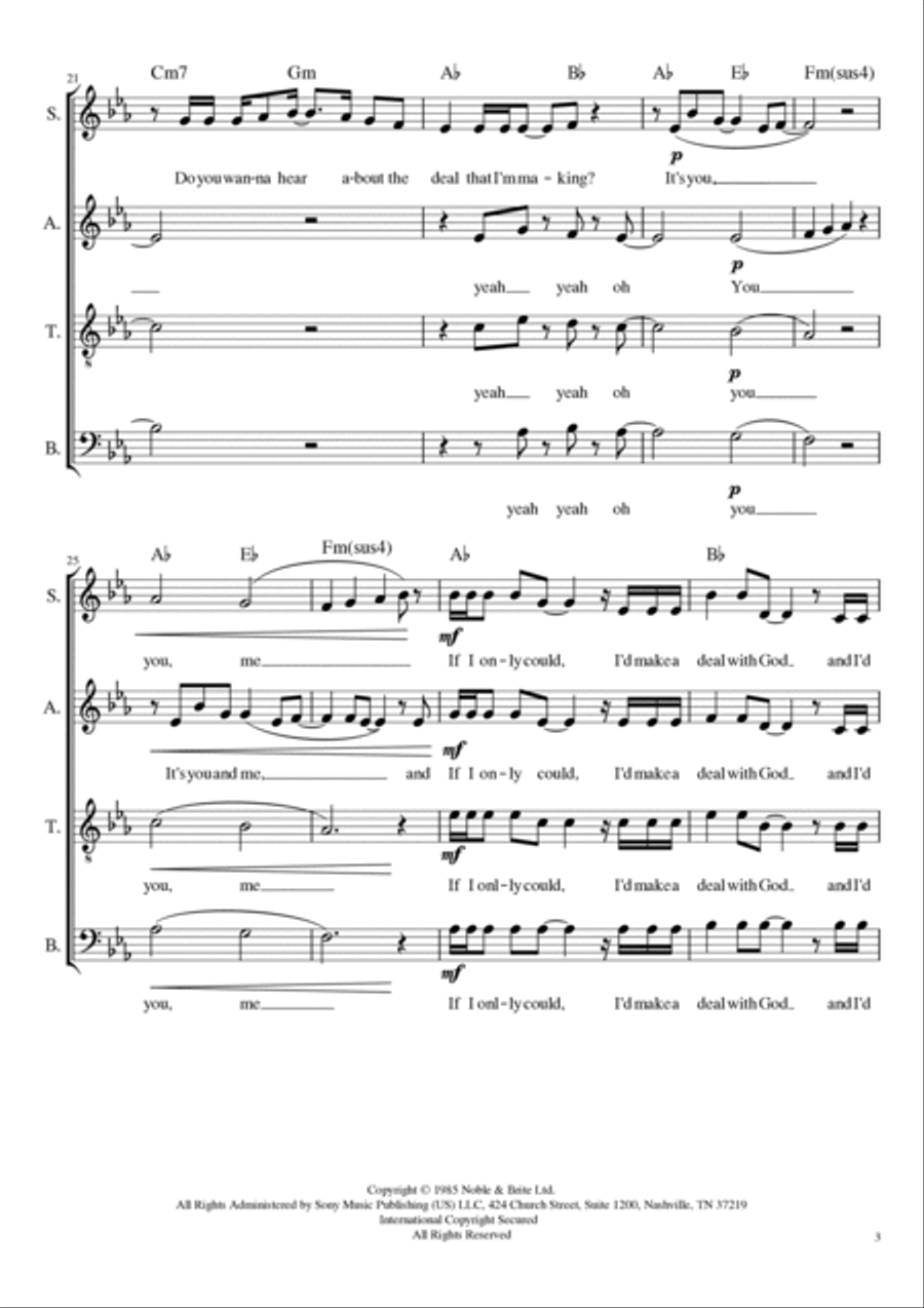 Running Up That Hill 4-Part scores gallery preview page 3