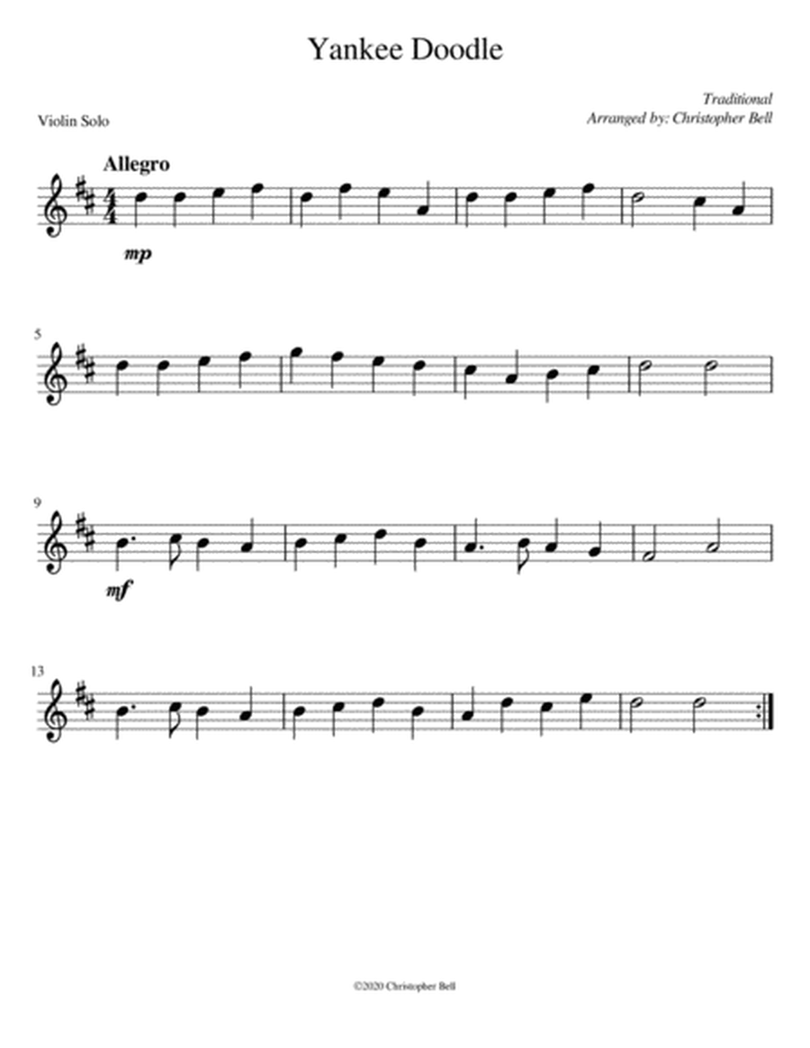 Yankee Doodle - Easy Violin image number null
