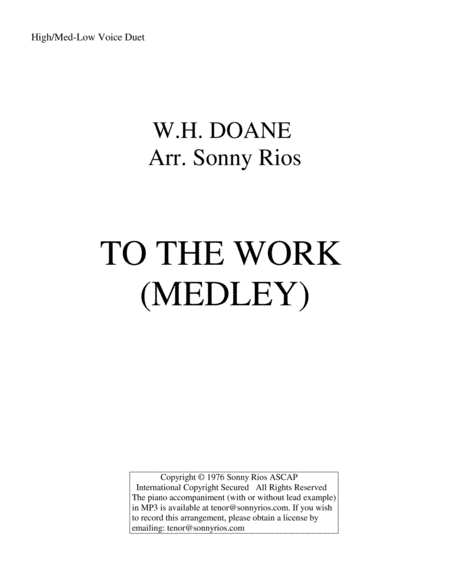 TO THE WORK (MEDLEY) image number null