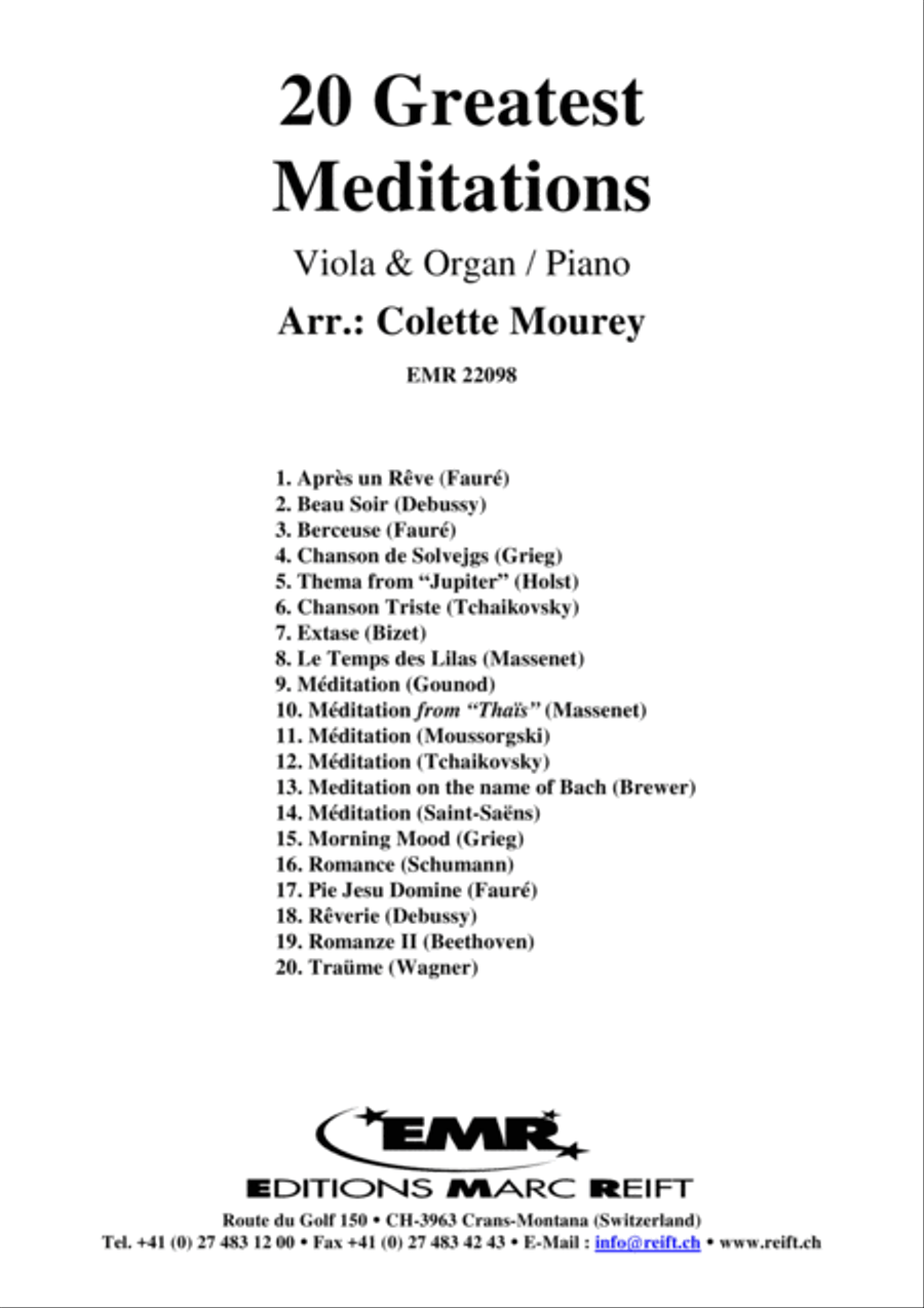 20 Greatest Meditations Piano Accompaniment scores gallery preview page 2