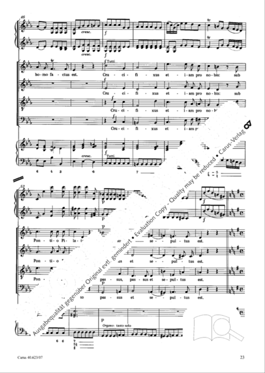 Missa brevis in G major 4-Part scores gallery preview page 24