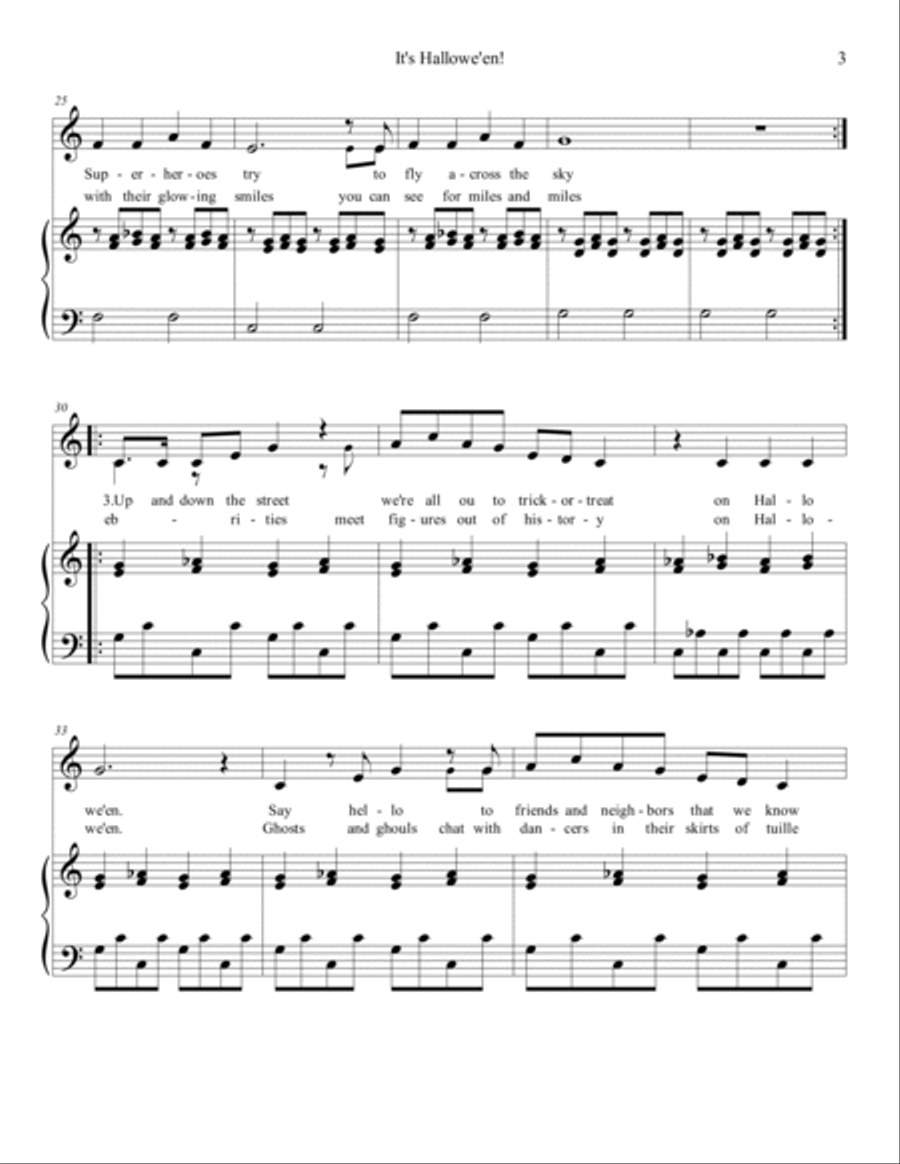 It's Hallowe'en! - Higher Key Piano Solo scores gallery preview page 4