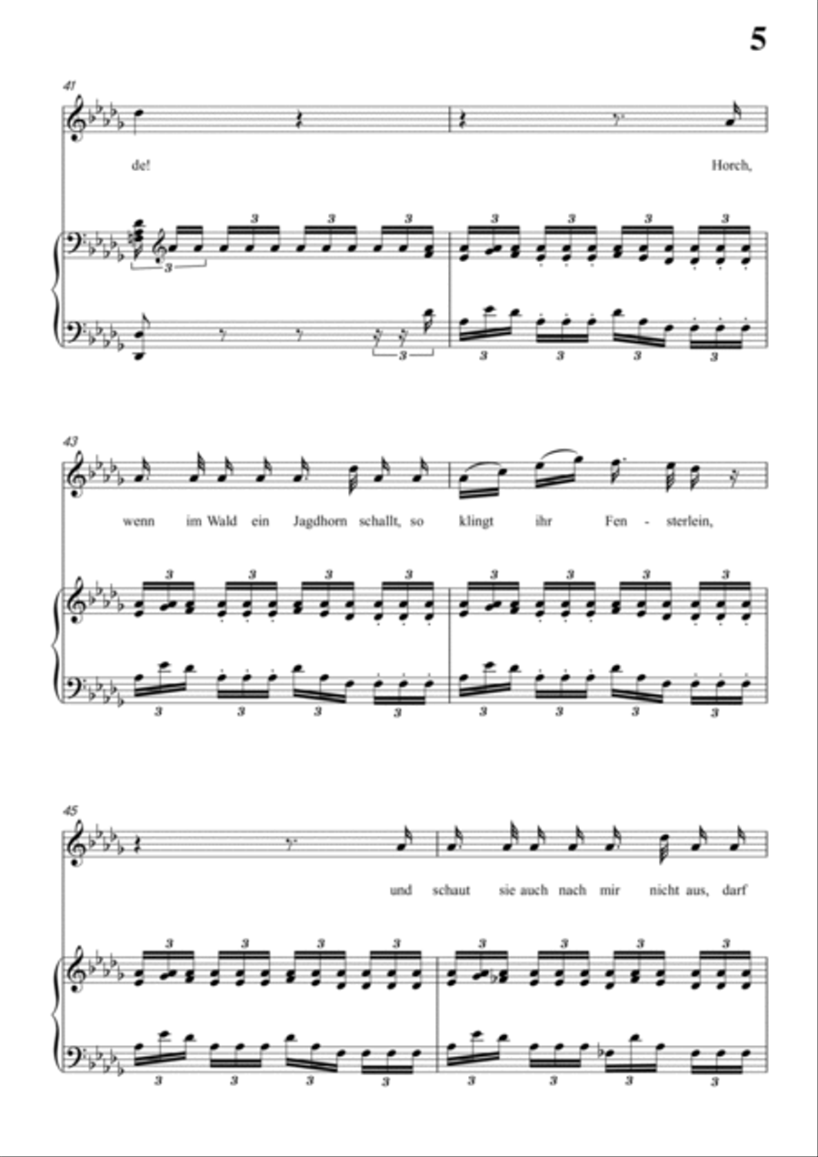 Schubert-Die böse Farbe,from 'Die Schöne Müllerin',Op.25 No.17 in bD for Vocal and Piano Voice scores gallery preview page 6