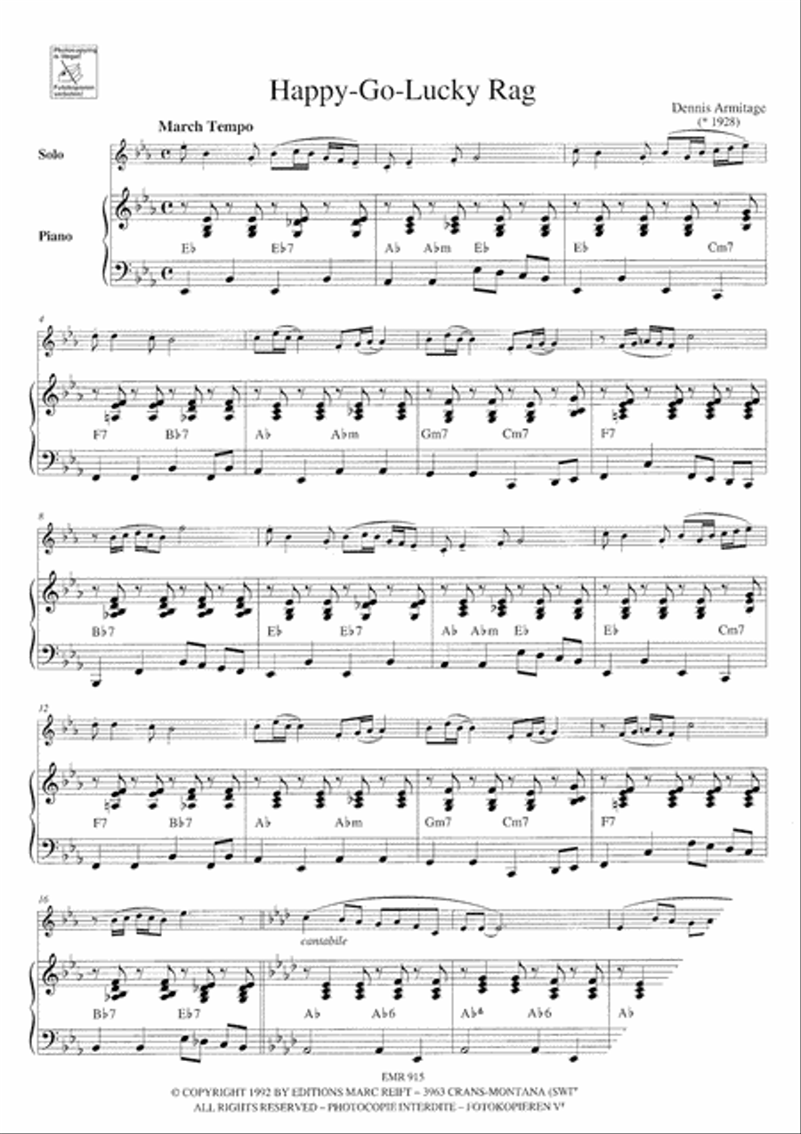Ragtime Alto Saxophone scores gallery preview page 3