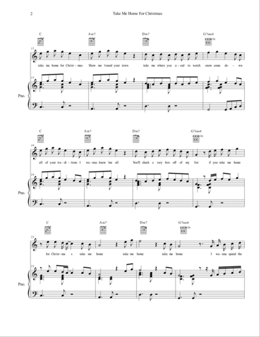 Take Me Home For Christmas Piano scores gallery preview page 2