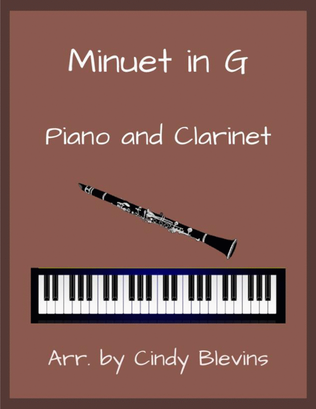 Book cover for Minuet in G, for Piano and Clarinet
