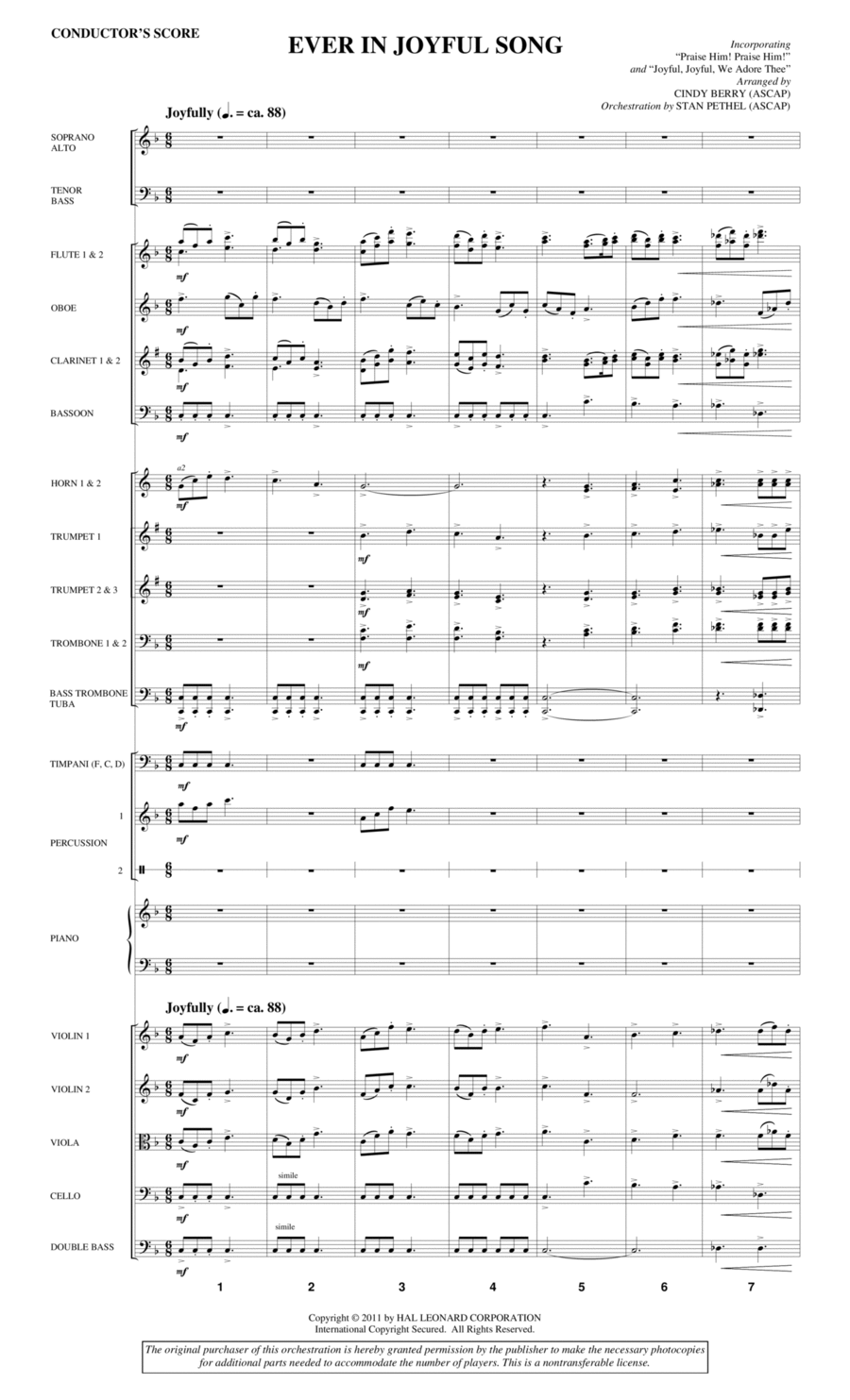 Ever In Joyful Song - Score Choir scores gallery preview page 1