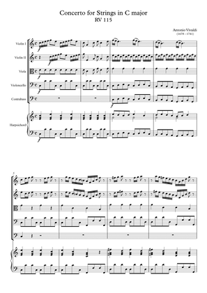 Book cover for Concerto for Strings in C major RV 115