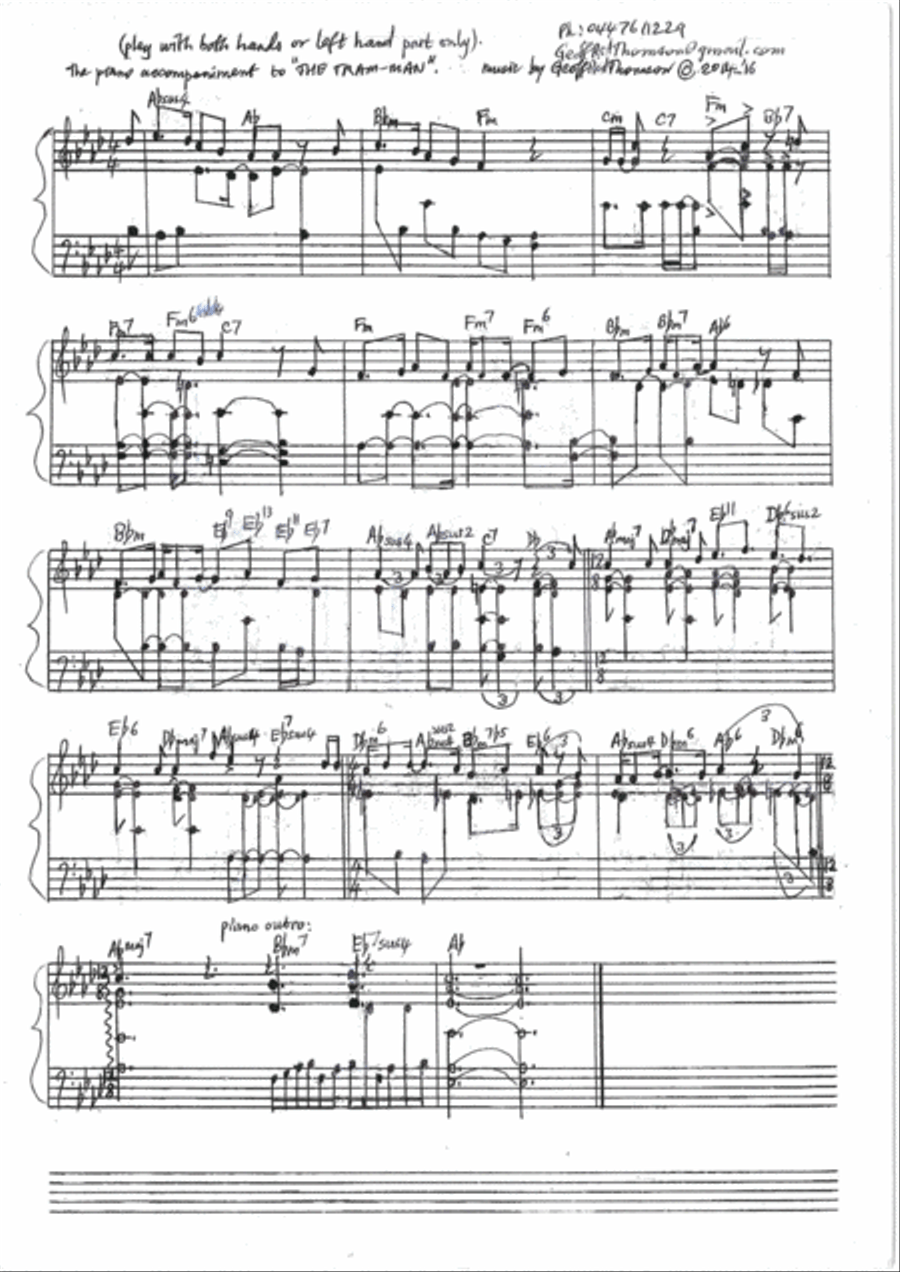 THE TRAM-MAN. lead sheet& #CJDennis words AND piano