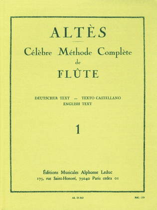Book cover for Joseph-henri Altes - Celebre Methode Complete De Flute , Vol. 1