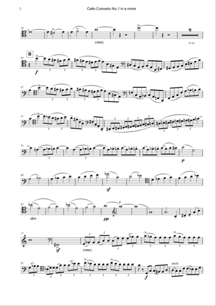 C. Saint-Saens : Cello Concerto No.1 in a minor Cello Solo scores gallery preview page 2