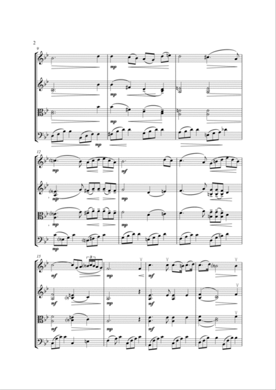 AVE MARIA - Schubert - String Trio, Intermediate Level for 2 violins and cello or violin, viola and Cello scores gallery preview page 5