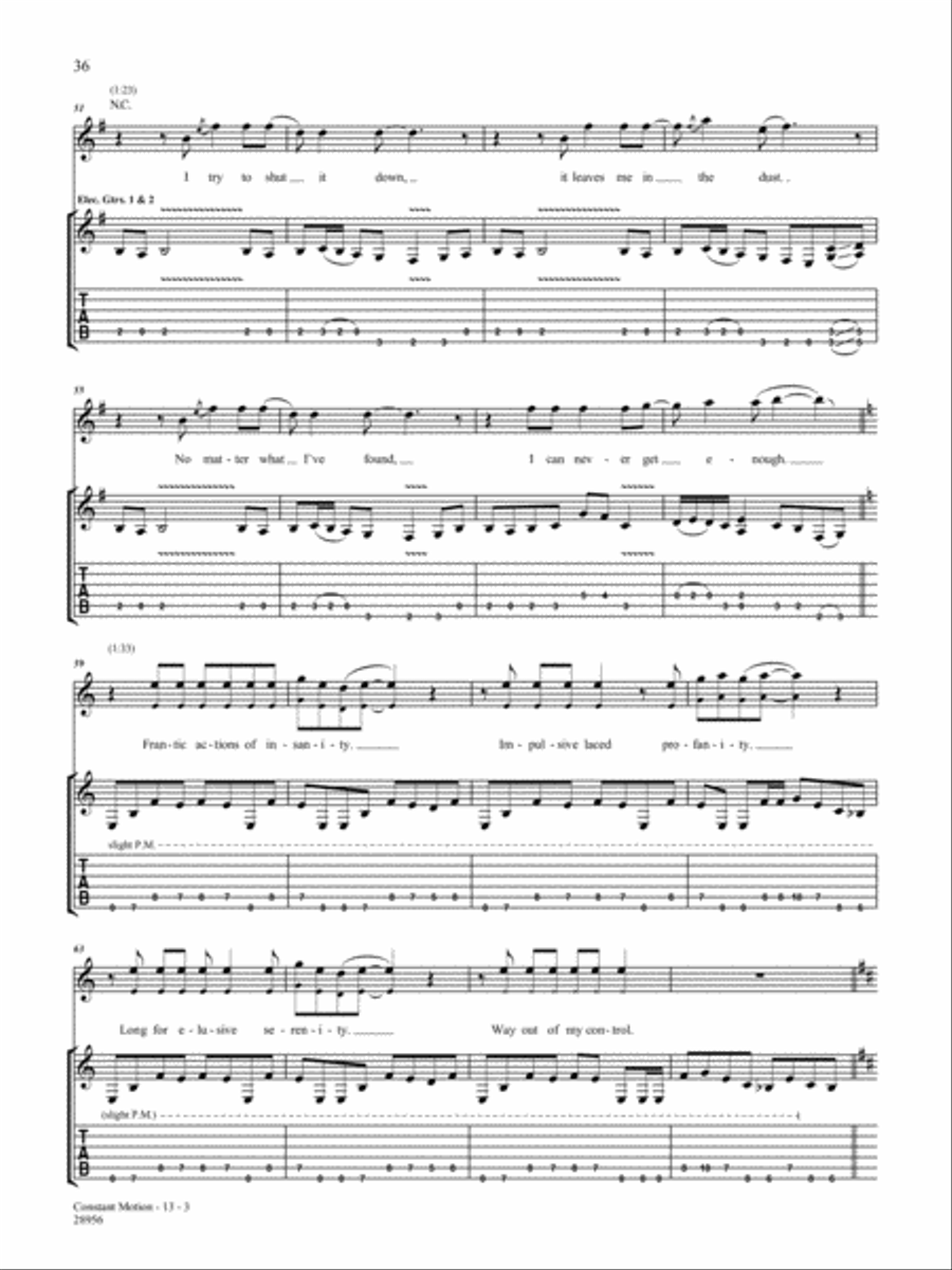 Constant Motion Guitar Tablature scores gallery preview page 3