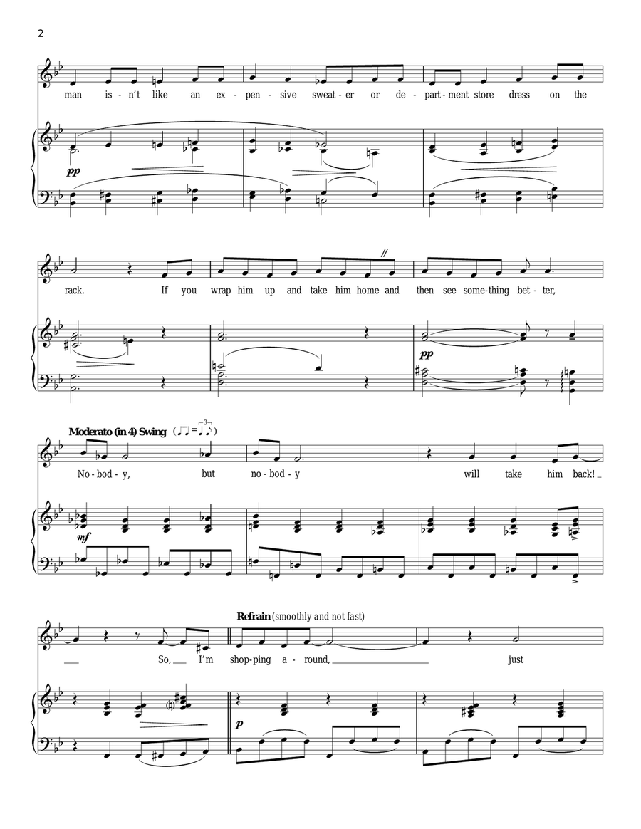 Shopping Around Piano, Vocal scores gallery preview page 2