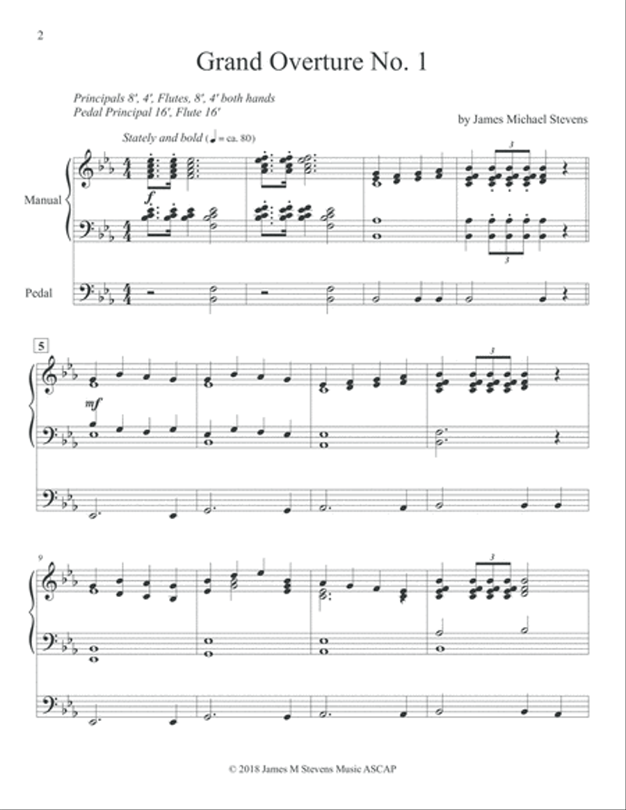 Grand Overture No. 1 - Organ Grand Overture No. 1 - Organ Organ Solo scores gallery preview page 2