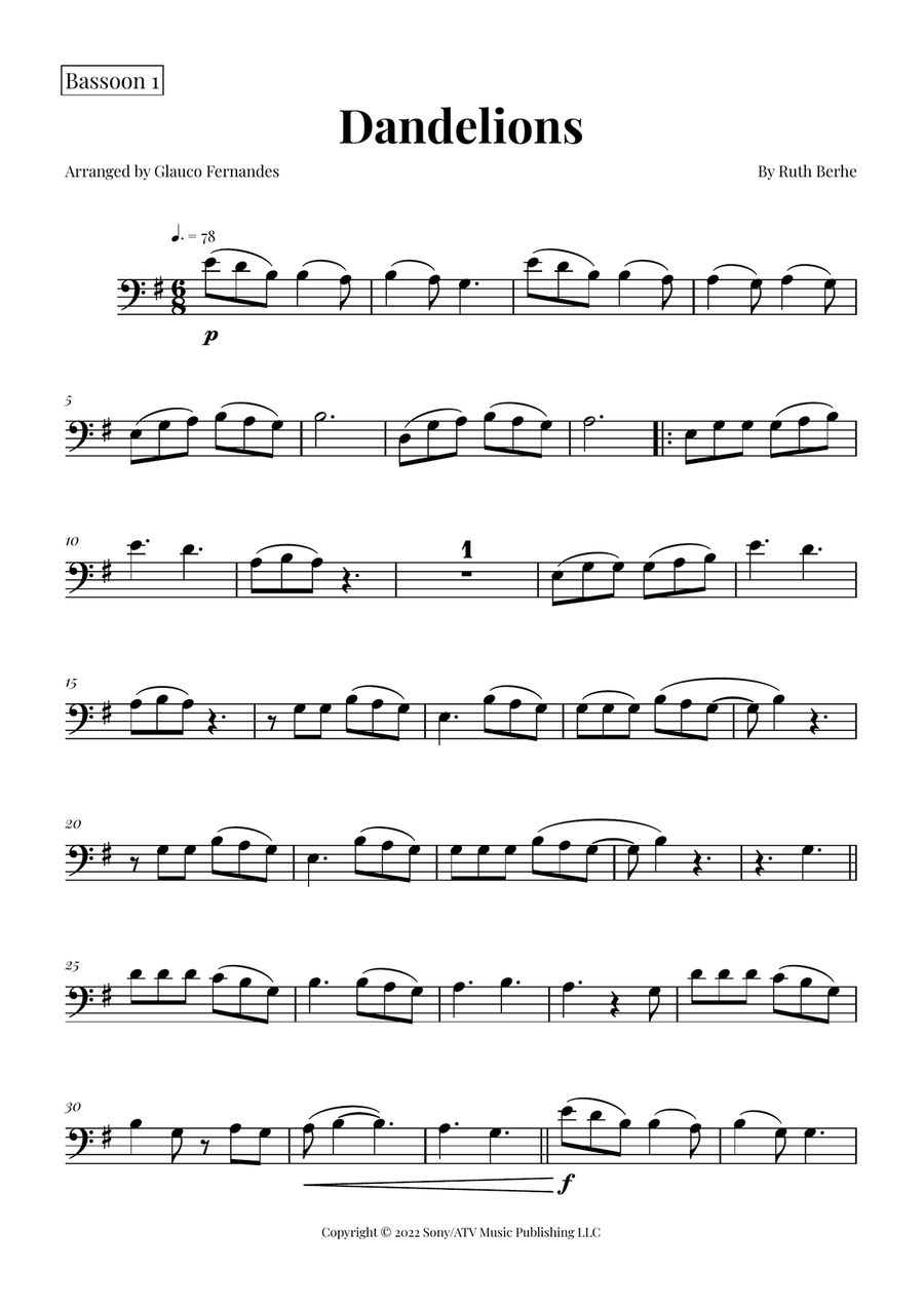 Dandelions Woodwind Duet scores gallery preview page 4