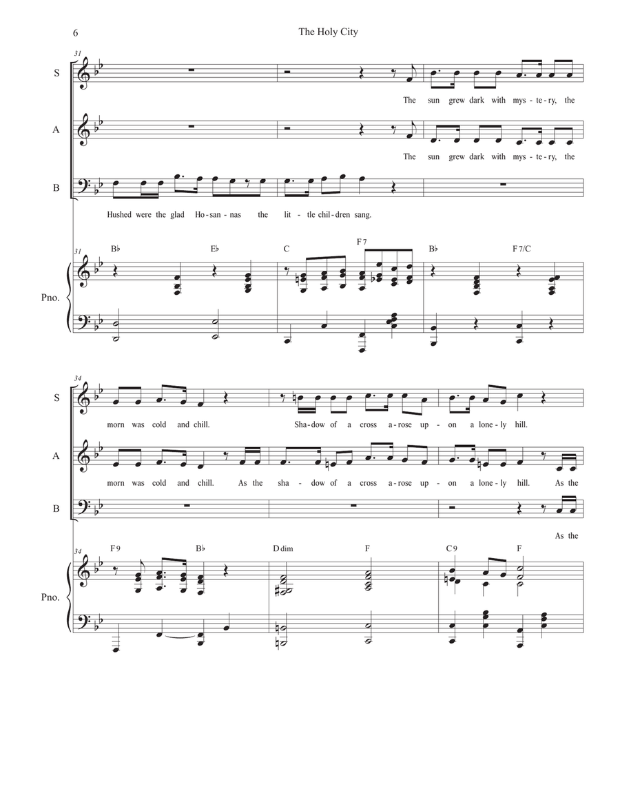 The Holy City (Vocal Trio - (SAB) 3-Part scores gallery preview page 6