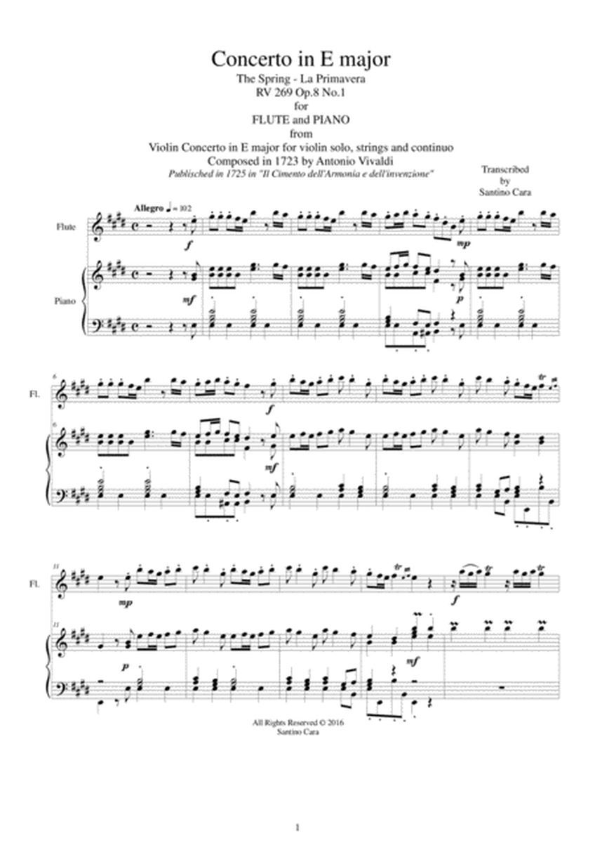 Vivaldi - Concerto No.1 in E Major 'Spring' RV 269 Flute and Piano image number null