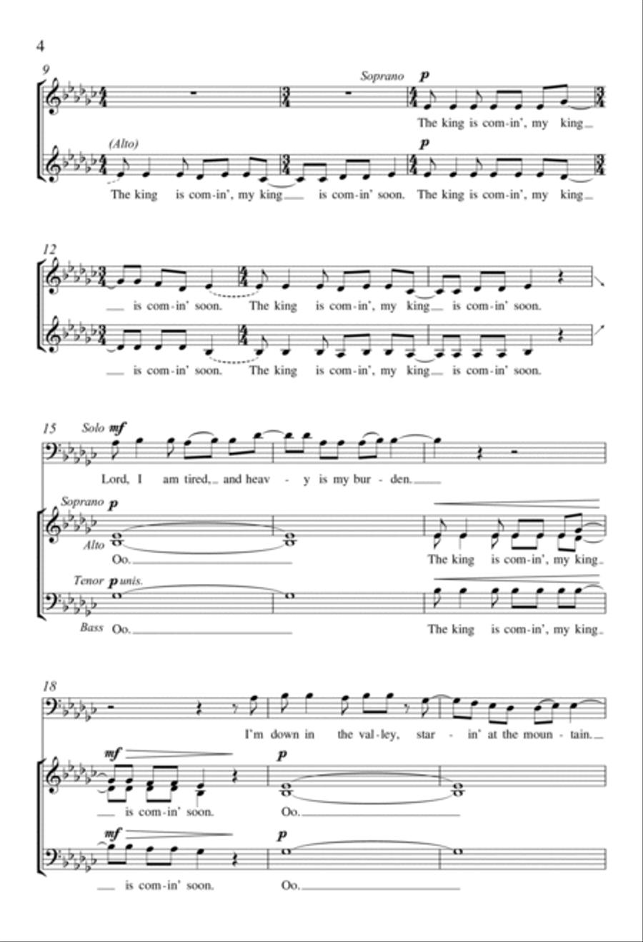 My King Is Comin' Soon 4-Part scores gallery preview page 2