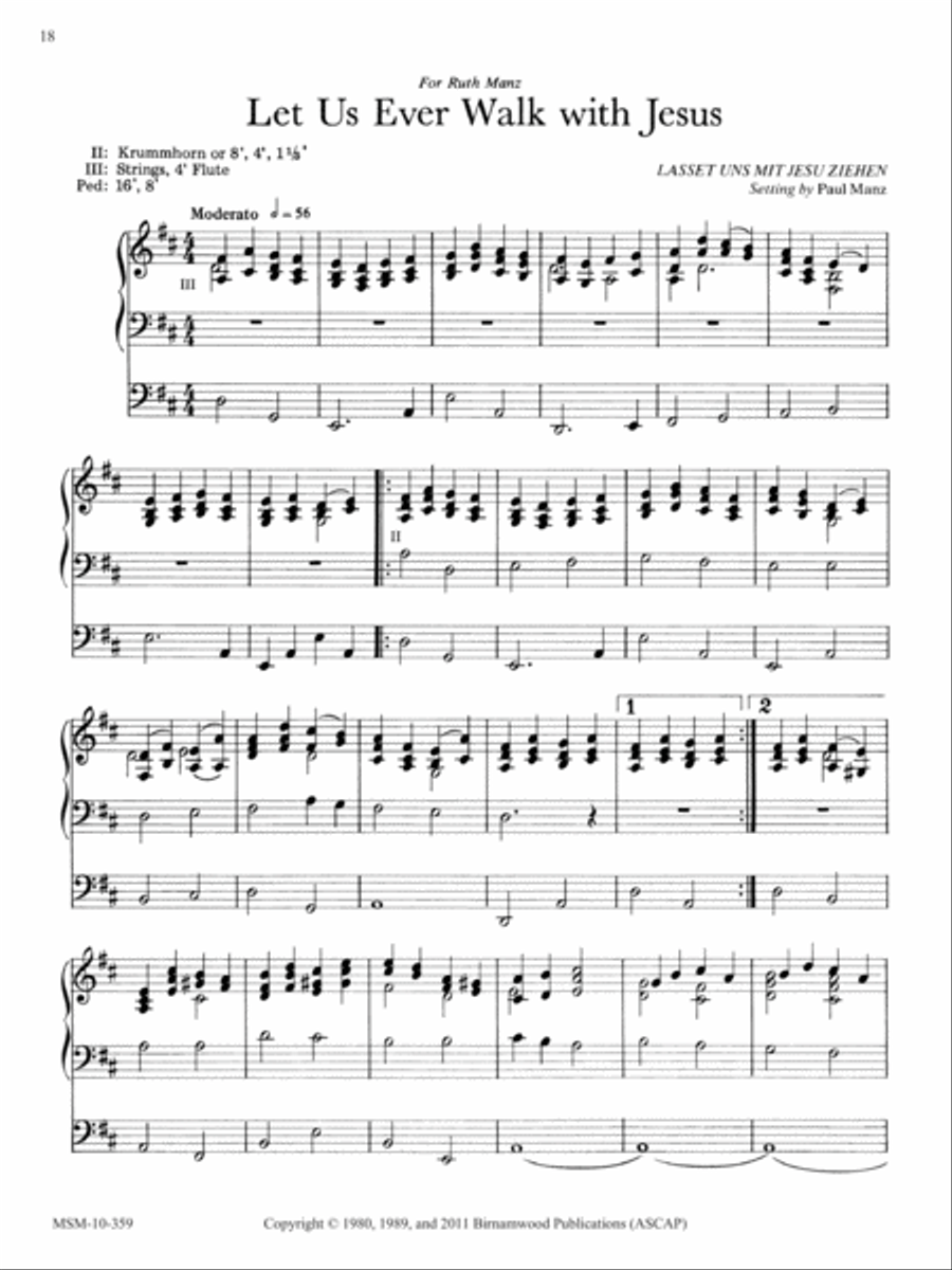 Let Us Ever Walk with Jesus Organ scores gallery preview page 1