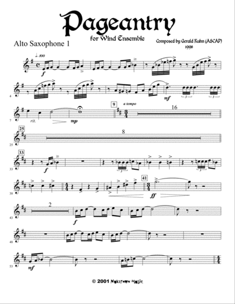 Pageantry Concert Band scores gallery preview page 1