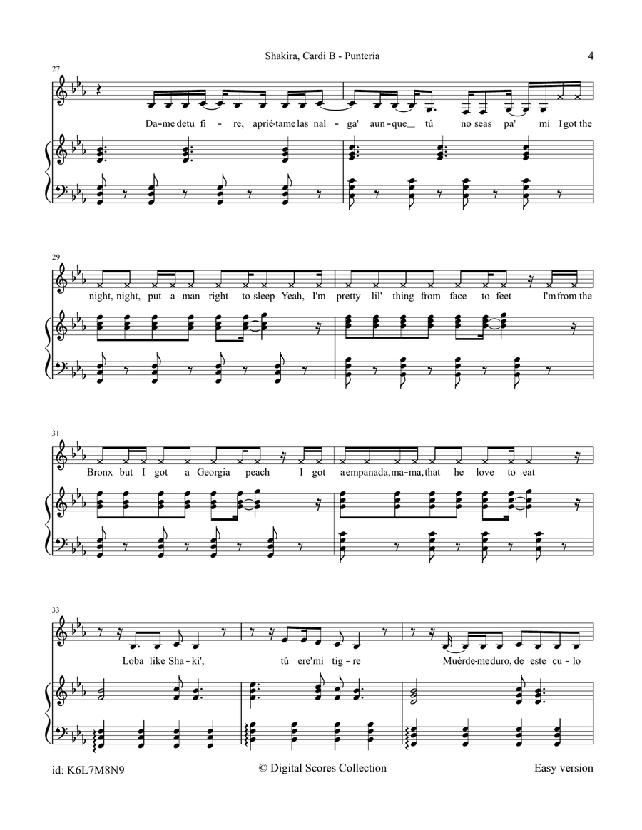 Punteria Piano, Vocal scores gallery preview page 4