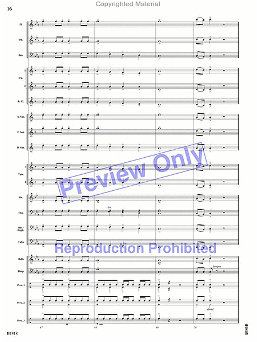 Along the Beaches of Normandy Concert Band scores gallery preview page 15