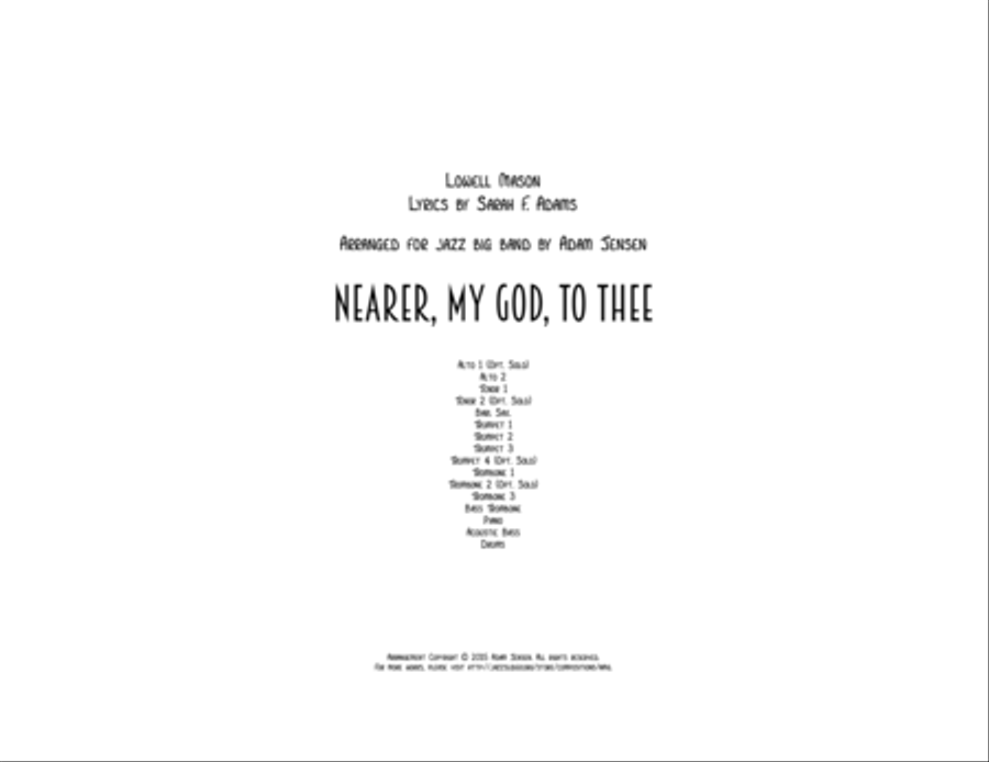 Nearer, My God, to Thee Jazz Ensemble scores gallery preview page 1