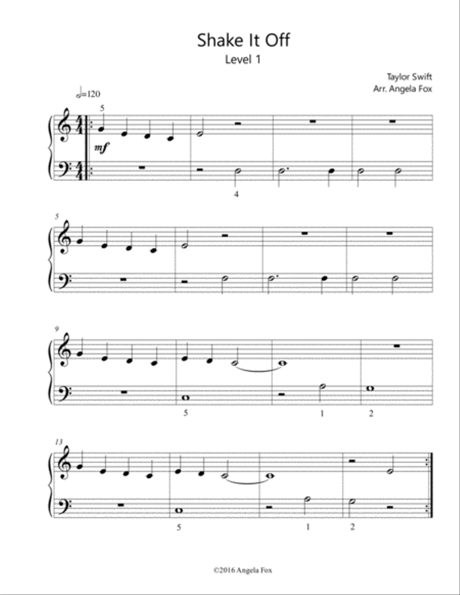 Shake It Off Easy Piano scores gallery preview page 2